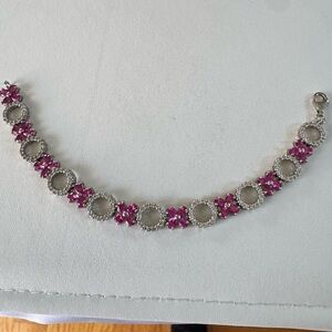 925 Pink Sapphire Bracelet